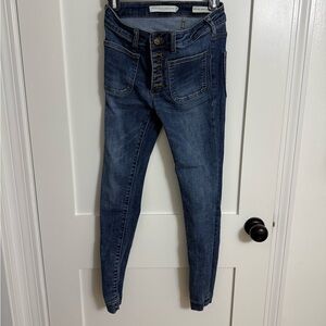 Pilcro and the Letterpress Dark Blue Skinny Jeans